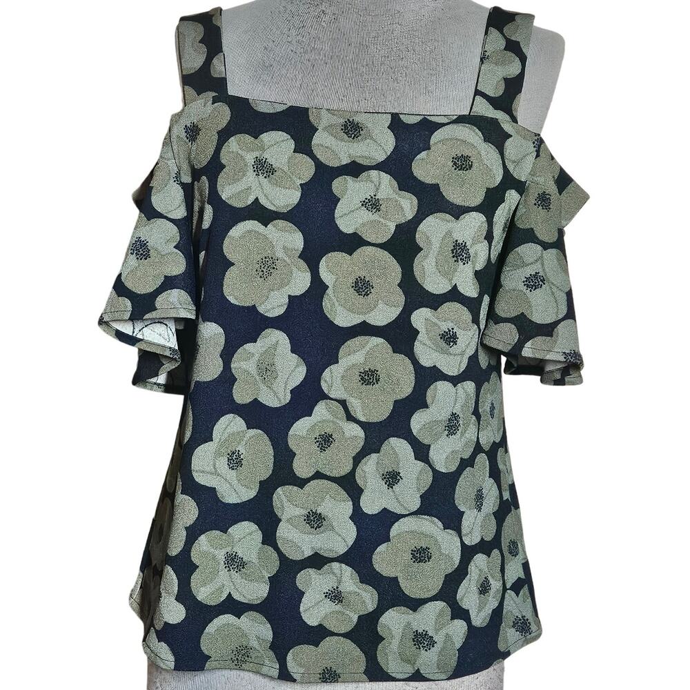 Banana Republic Floral Cold Shoulder Button Up Back Size XS